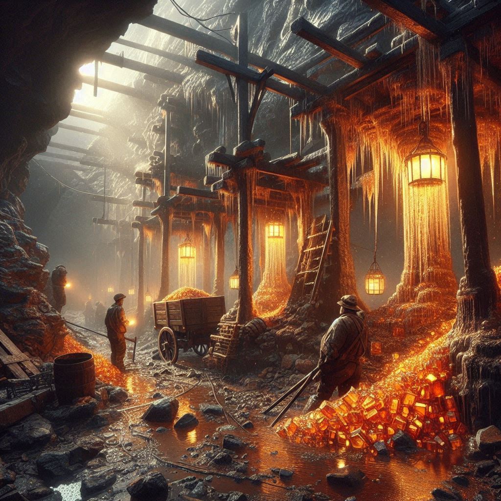 The tea seam columns in the crystal workshop, 1915