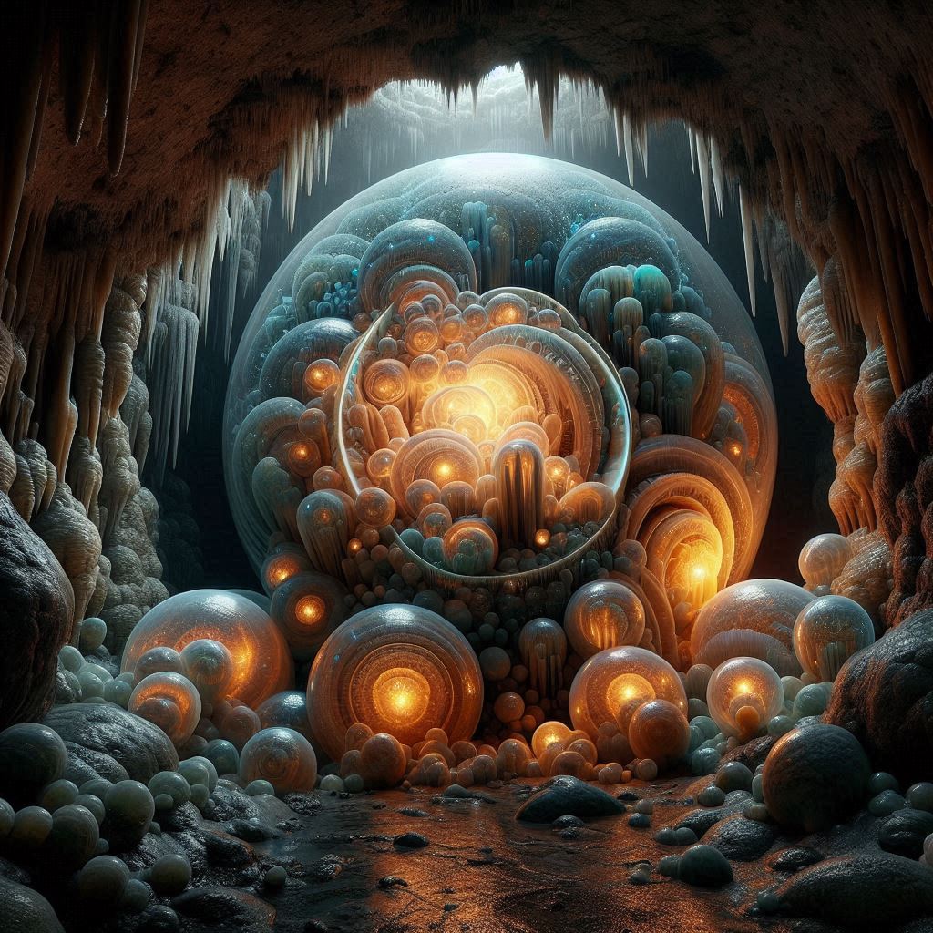 Great Susan's Eyeball, an unusual spiralling mirror pattern mixed with iron impurities generate a greeny blue colour