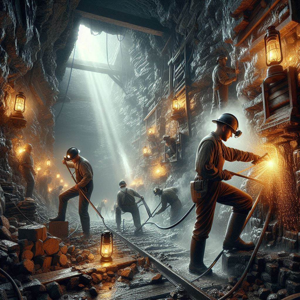 Even with modern technology working in the mines is hard and dangerous, the response team quickly repairs after a cave in, clearing the tracks as soon as possible to keep the crystals flowing