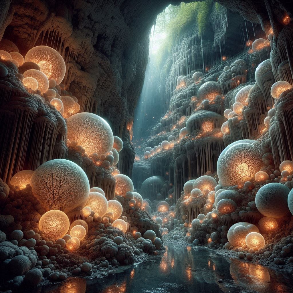 Hidden in a cave beneath a sharp drop these tree form crystals are not far from Lilla's Cross close to a difficult to access waterfall