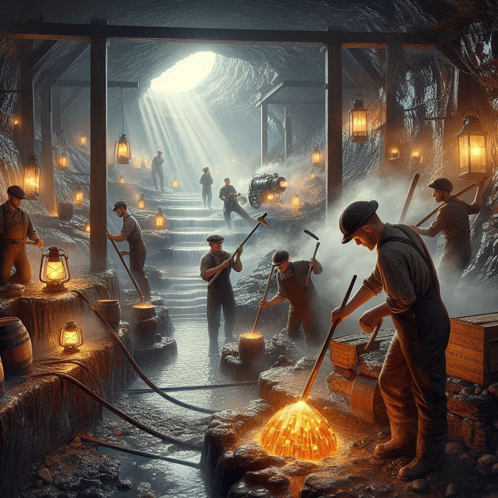 An excellent view of the heat fracturing process to turn these near impervious orbs into workable material